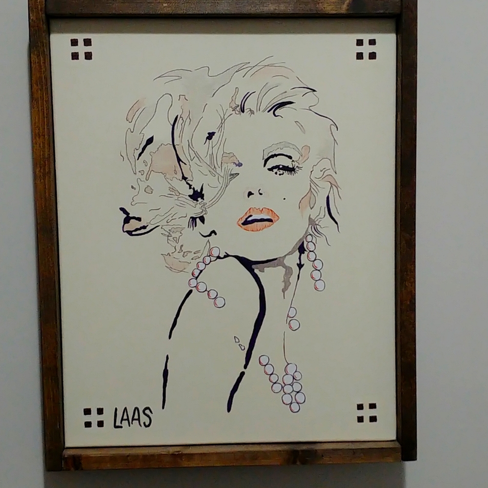 Contemporary Framed painting on canvas - girl picture